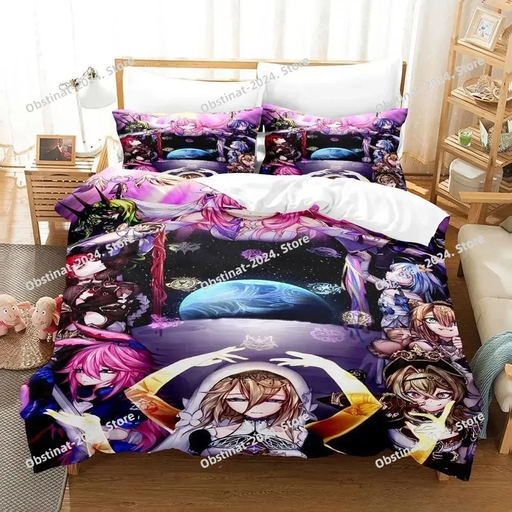 New 3d Anime Honkai Impact 3rd Bedding Set Print With Pillowcase Bed Duvet Cover Soft Single Double Queen Super King Size