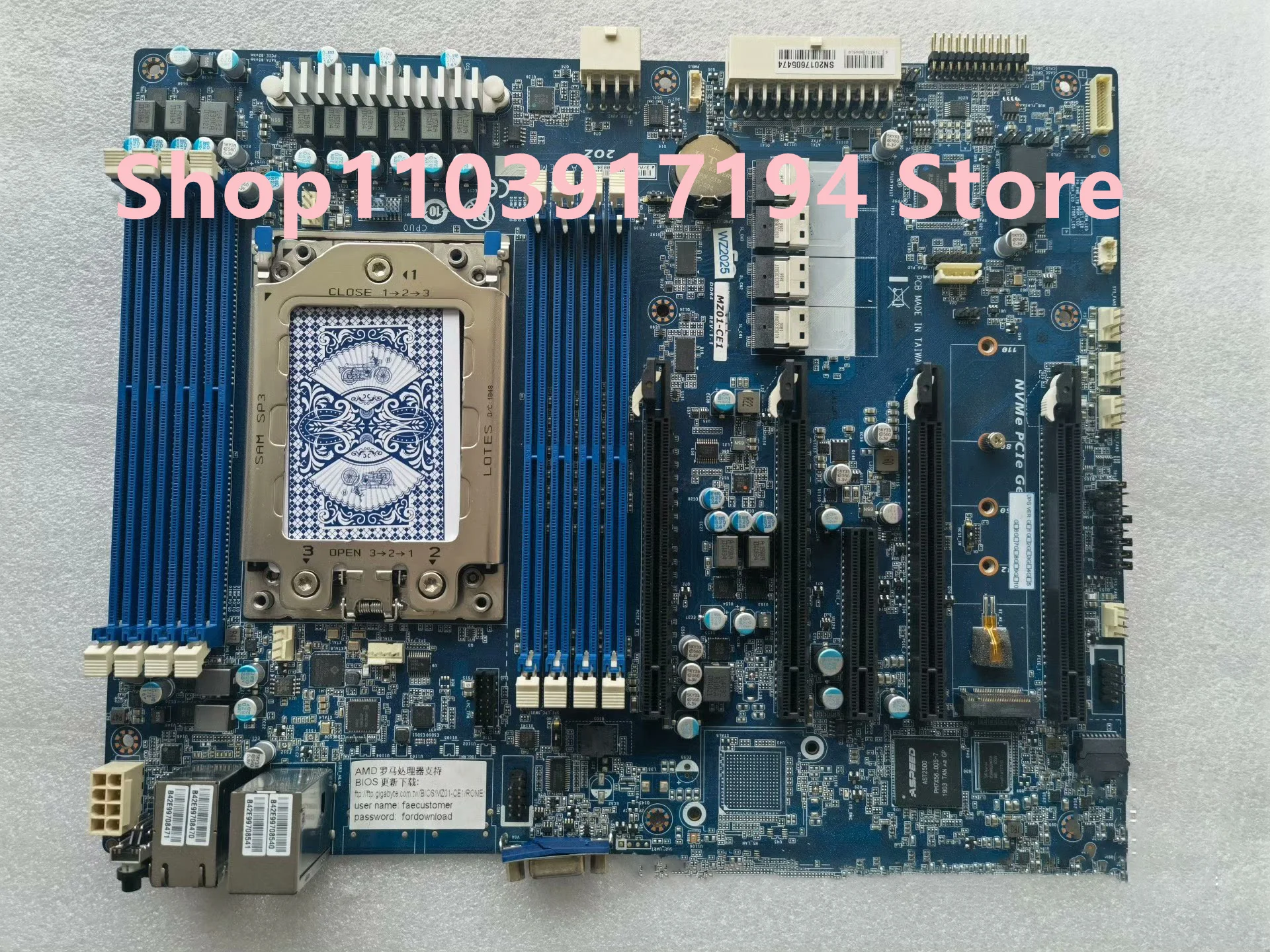 FOR Gigabyte MZ01- CE1 One-way server motherboard AMD EPYC 7001 series Xiaolong processor ATX motherboard