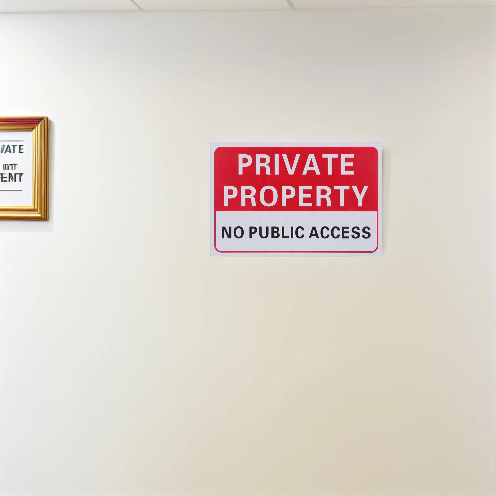 2Pcs Weather Resistant No Trespassing Sign Outdoor Keep Out Warning Decal Self Adhesive Sticker for Property Line Security Use