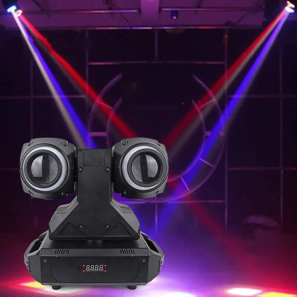 Stage Moving Head Light Dual Arm Big Eyes LED Pinspot Uplighting for Events Sound Activated DMX512 RGBW Lights for Disco Party