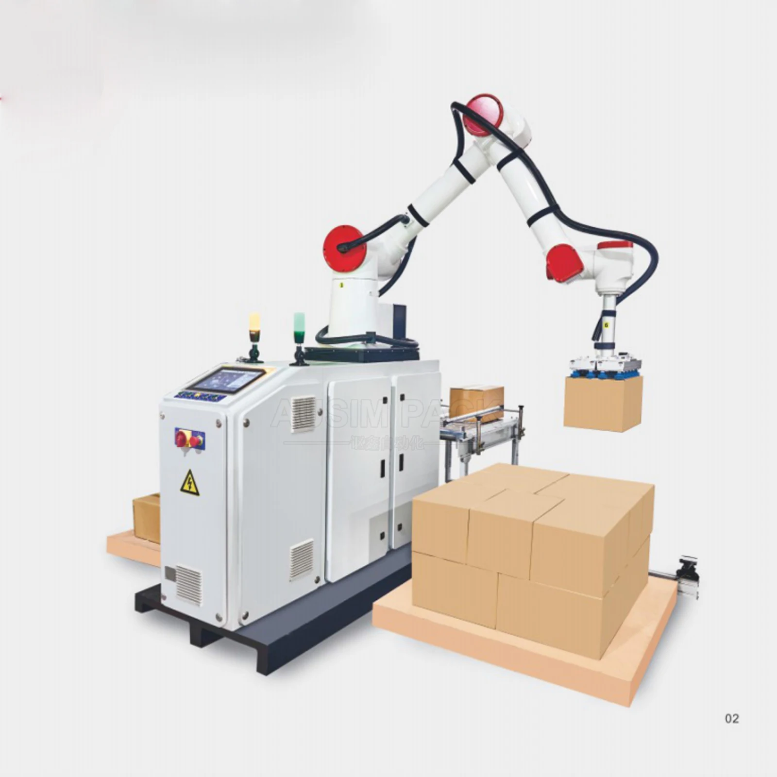 6-Axis robotic arm PLC core component, 25 kg load capacity of robotic arm palletizing system collaborative robot palletizers
