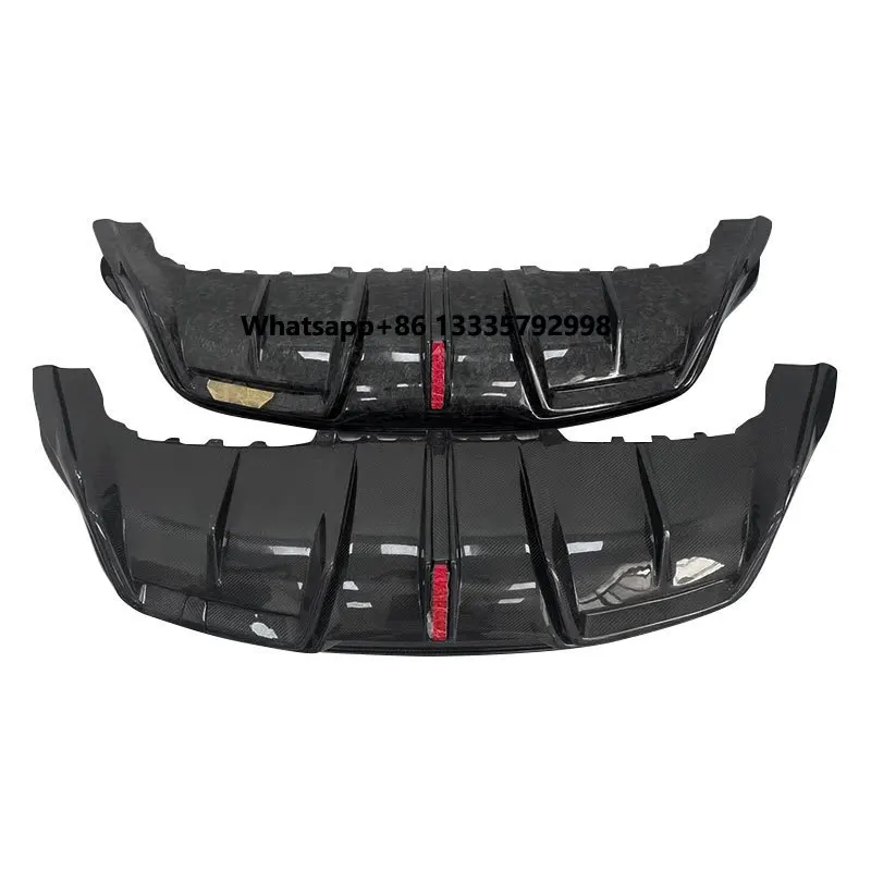 

For‘Tesla Model Y 2021 High Quality Carbon Fiber Rear Diffuser Bumper with Led Light Body Kit Car Automatic