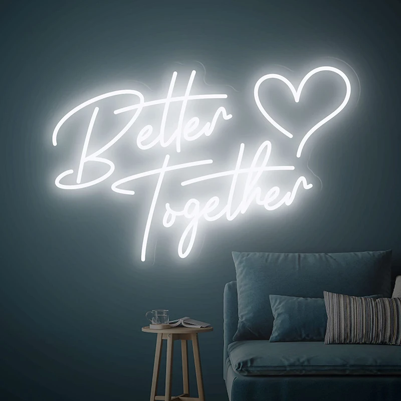 

Better Together Neon Signs Wedding Backdrop Decor Neon Party Home Wall Artwork Decorations Led Light Custom Bedroom Neon Signs