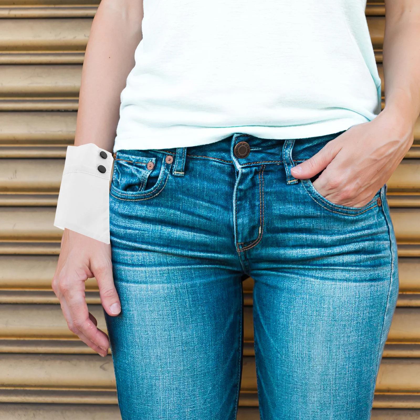 

1 Pair Small Style Fake Sleeves White Cotton Detachable Cuff Decor For Women Wrist Cuffs Shirt Extender Sleeve