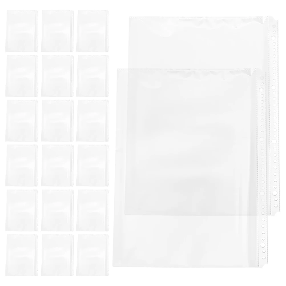20pcs A4 File Folder Inner Sleeves Clear Document Holders Waterproof Binder Organizer Photo Card Sleeves Storage