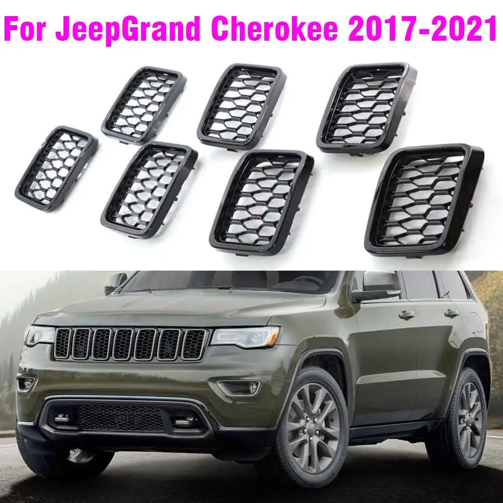 

Передняя решетка решетки гриля Внутренняя крышка отделка декор для Jeep Grand Cherokee 2017 2018 2019 2020 2021