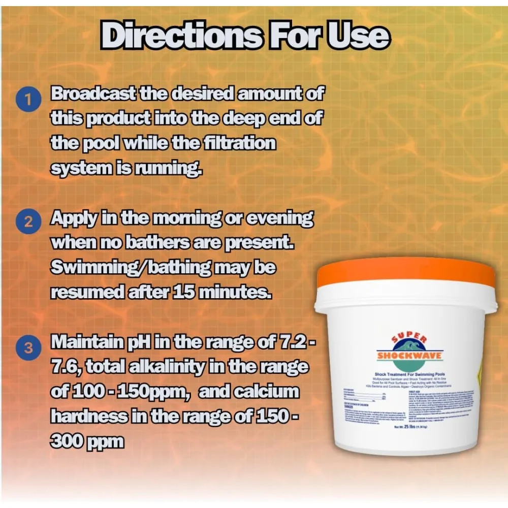 HOME.Super Shockwave Pool Shock – 73% Cal-Hypo Granular Sanitizer for Crystal Clear Water image 5