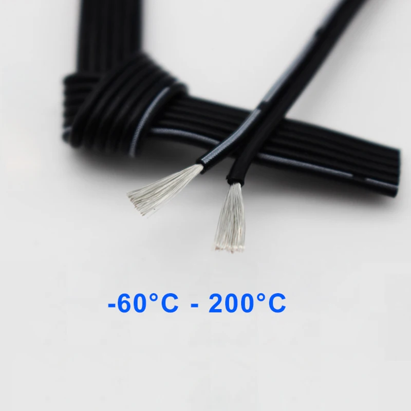20 meters Soft Multi-core parallel silicone wire 2P 3P 4P 5P 6P 8P 30awg 26 28 24 22 20AWG high temperature resistant cable