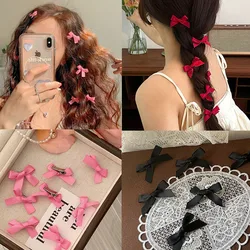 2/5/8/10Pcs Bow Hairclips Girls Y2K Small Bow Barrettes Women Simple Headwear Clip Braided Headdress Sweet Cool Hair Accessories