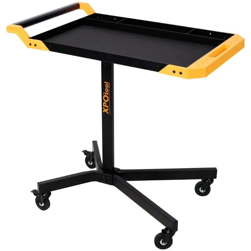 Height-Adjustable Mobile Workbench Rolling Tool Tray Table Portable Workstation for Repair Shop Heavy Duty Rolling Work Table