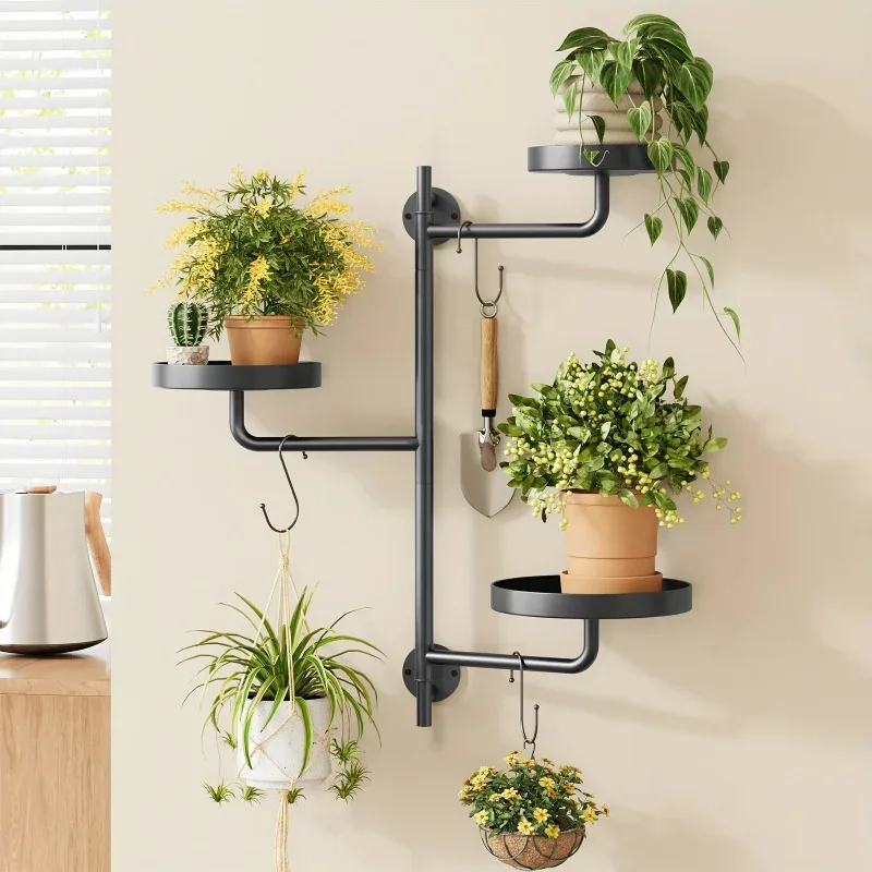 Indoor 3-Tier Rotating Window Plant Shelves - Plant Holder for Multiple Plants, Ideal for Small Spaces