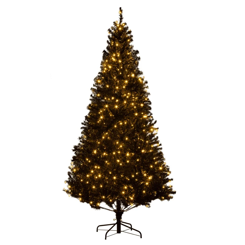 

HOMCOM 7,5-дюймовая предварительно освещенная рождественская елка Douglas Fir Искусственная рождественская елка с реалистичными ветвями, 500 теплых белых светодиодных фонарей