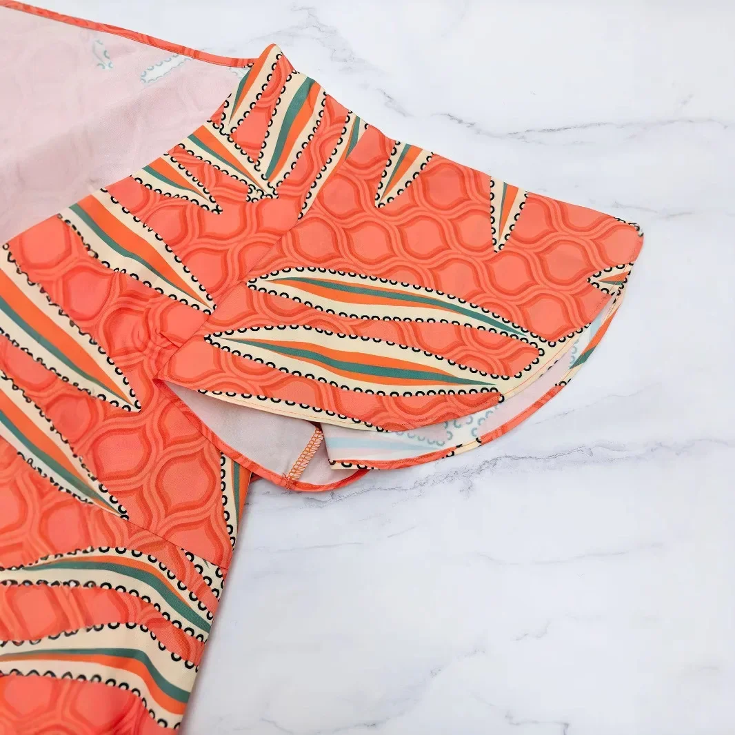 فستان نسائي فساتين طويلة A Line Vestidos ملابس الشارع الشهير رقبة على شكل V وأكمام قصيرة مطبوعة أنيقة لصق Y2k عمل بقصة ضيقة وخصر عالي 2025