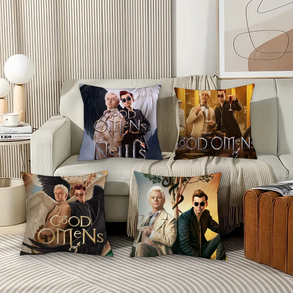 Funda de almohada Adventure movie G-Good Omens 2, cojines de oficina adecuados para sofá, coche, dormitorio, funda de cojín decorativa