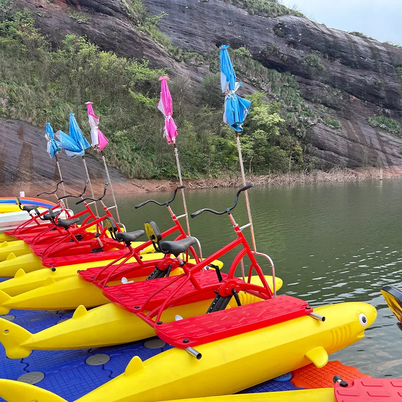 

Water single bicycle plastic double leisure sightseeing pedal boat Park attractions three pedal boat pleasure boat