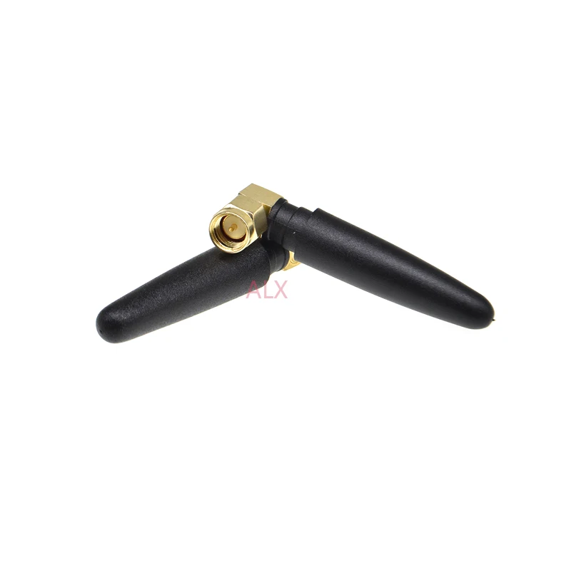 2PCS 2.4G wifi bluetooth Radio Antenna 2dbi Gain SMA Male plug connector Right Angle 2.4 g Zigbee module