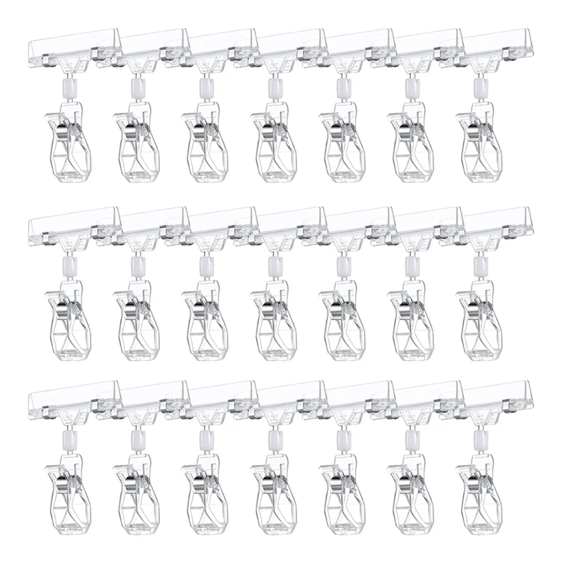 ALIM-60 Pieces Double Sided Sign Clip Plastic Sign Holder Rotatable For Label, Basket, Business Cards