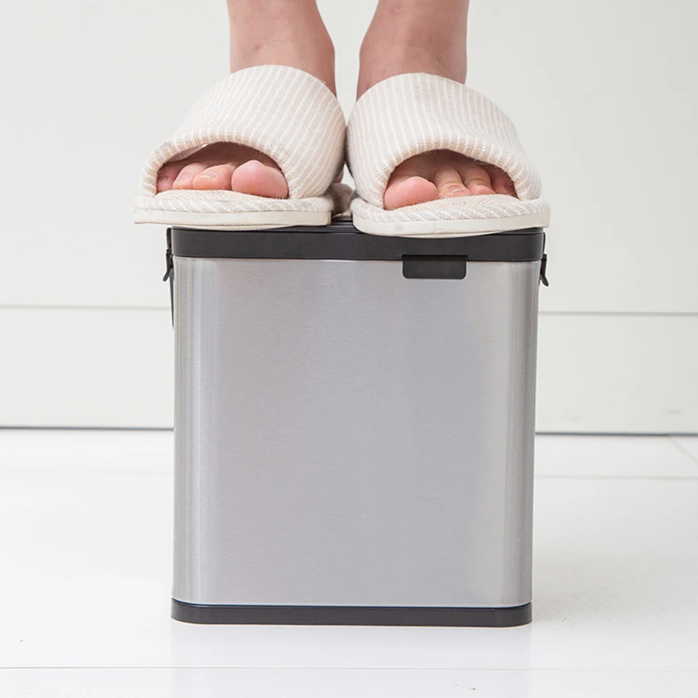 

1Pcs Wall Mounted Trash Bin Household Kitchen Garbage Can Stainless Steel Bathroom Rubbish Storage Container Household Trash Can