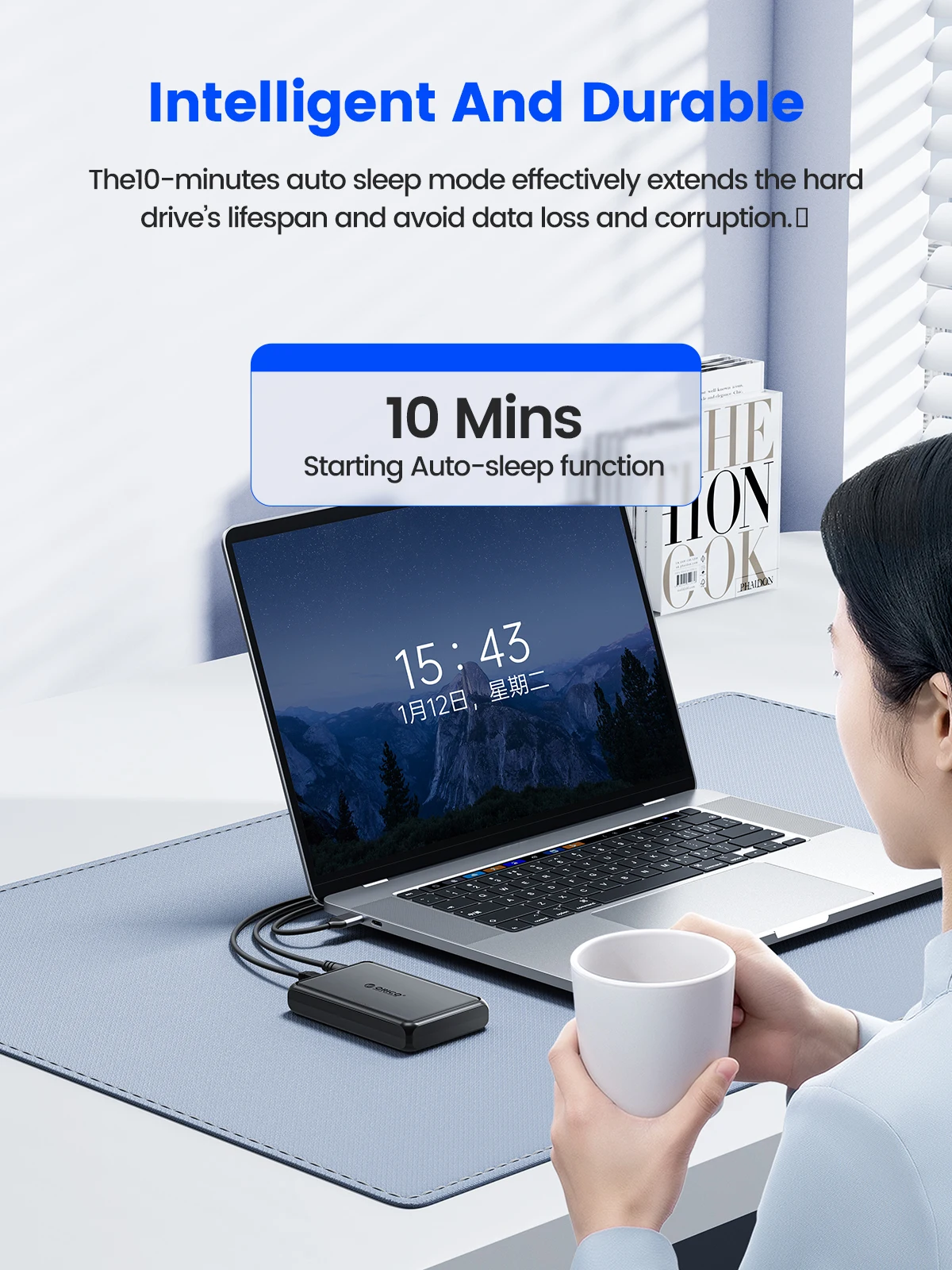 ORICO 3.5 인치 C 타입 하드 드라이브 인클로저, SSD HDD PC 노트북 금속 및 ABS 방열, 5Gbps SATA-USB3.0 USB3.1 HDD 케이스