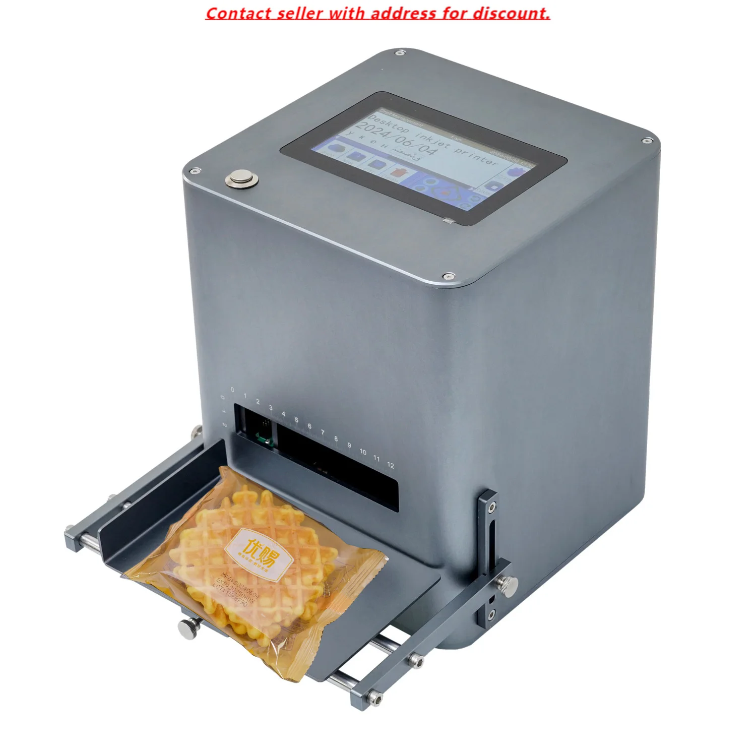 

Semi-Automatic Desktop Thermal Inkjet Printer For PVC For Plastic Bag Bottle Can Barcode Printing With MRP MFG EXP Logo Coding