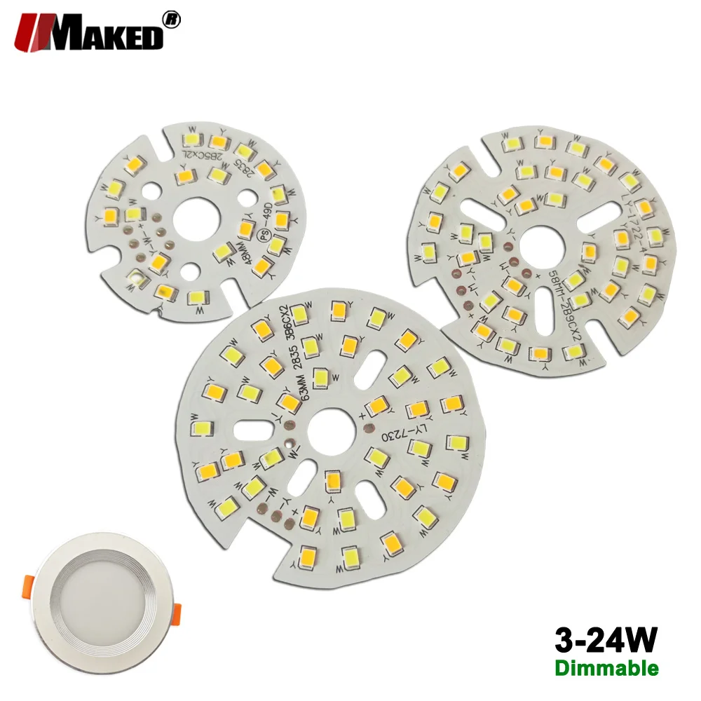 

10Pcs LED PCB 3W 5W 7W 9W 12W 18W Dimmable LED Downlight Aluminum Plate Lighting Heatsink SMD2835 Light Source For Panel Lamps
