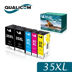 Qualicom 35XL T3591 1SET 5PSC Compatible Ink Cartridge For Epson Workforce Pro WF4720 WF4725 WF4730 WF4740 WF4720DWF WF4725DWF