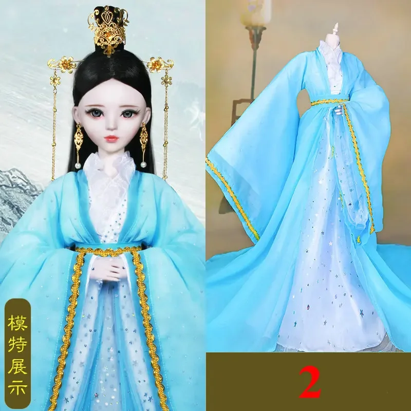 60CM BJD Doll Clohtes Chinese Hanfu Clothing Ancient Doll Dress for Dolls 1/3 Doll Accessories