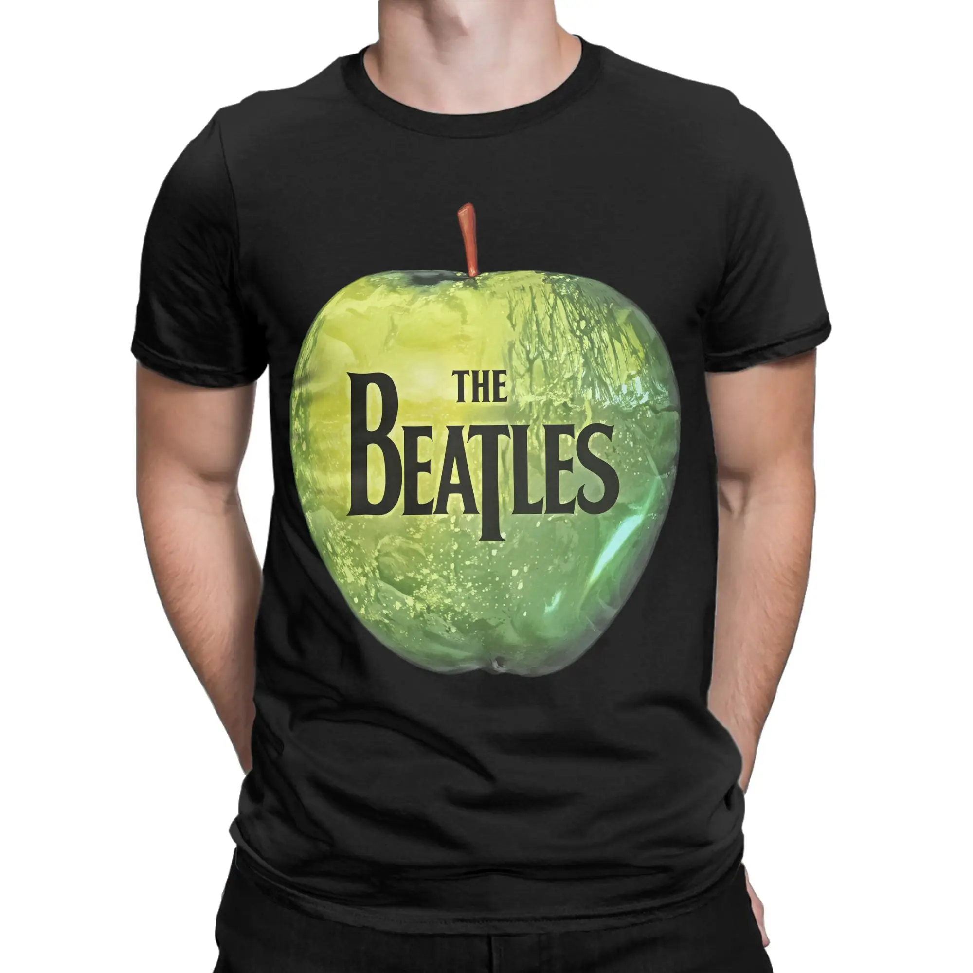 B-beatles Apple Logo  T-Shirt Men  Hipster Cotton Tee Shirt Crewneck Short Sleeve T Shirt Gift Idea Clothing