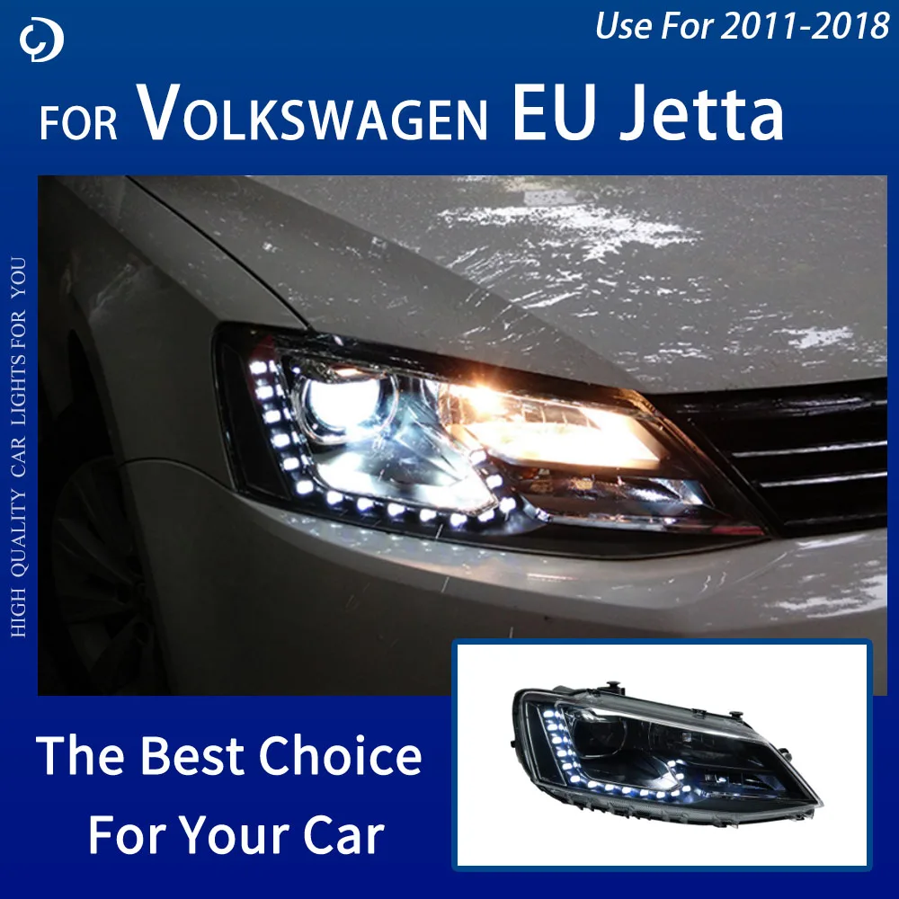 

Headlights Use For VW Jetta 2011-2018 LED Headlights Upgrade Tear Eyes LED Headlights DRL Turn Signal High Beam Projectors