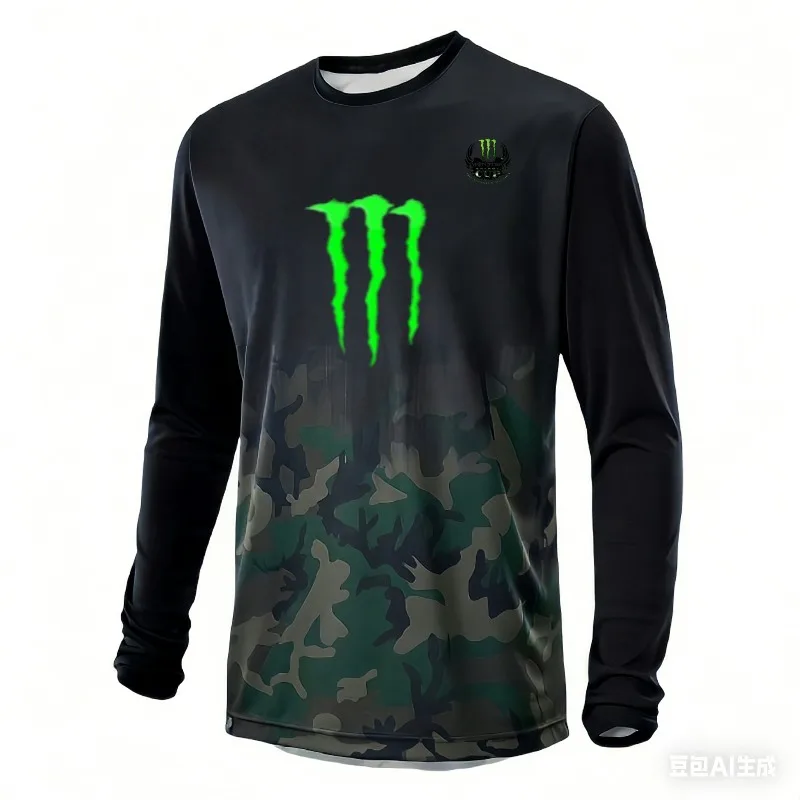 

Monster Energy персонализированная красочная дышащая быстросохнущая толстовка с длинными рукавами для отдыха на велосипеде на открытом воздухе