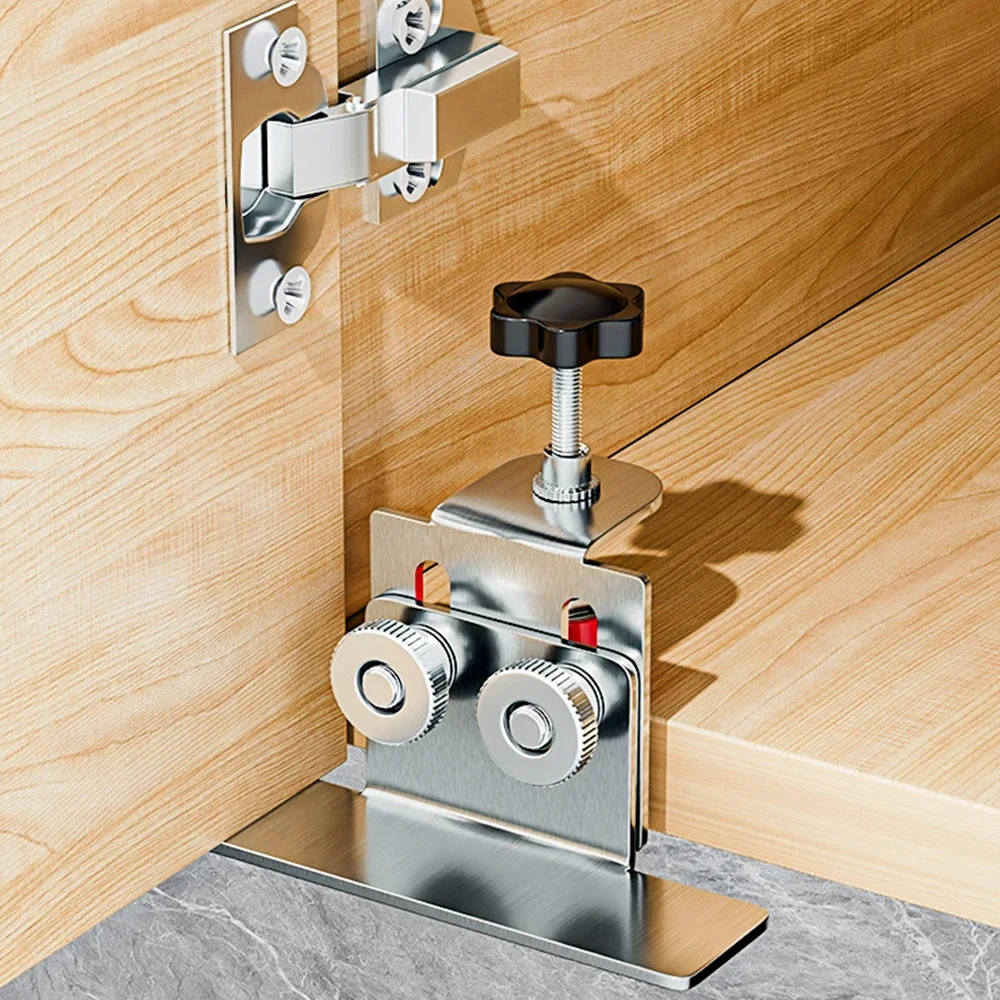 1/2pcs Cabinet Door Mounting Jig Cabinets Frame Clamp Household Hidden Door Stainless Steel Mounting Support Woodworking Tools