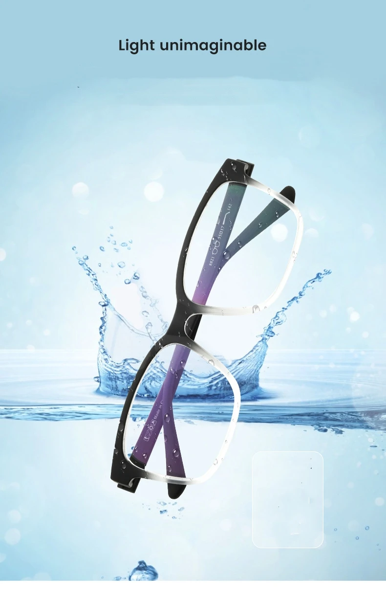 YIMARUILI Mode Ultra-licht Große Schraubenlose TR90 Brillen Frauen Platz Retro Große Gesicht Optische Brillen Rahmen Männer – Detail 9