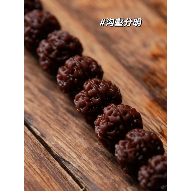 

Natural Brushed Patina Jade Old Tree King Bodhi Beads 108 Plum Blossom Single Circle Bracelet Necklace