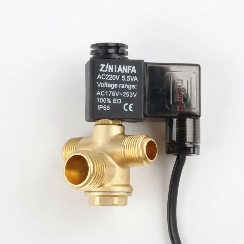 Replacement Solenoid Valve Assembly With Copper Check Valve For Quiet Oil Free Air Compressor Pressure Regulator