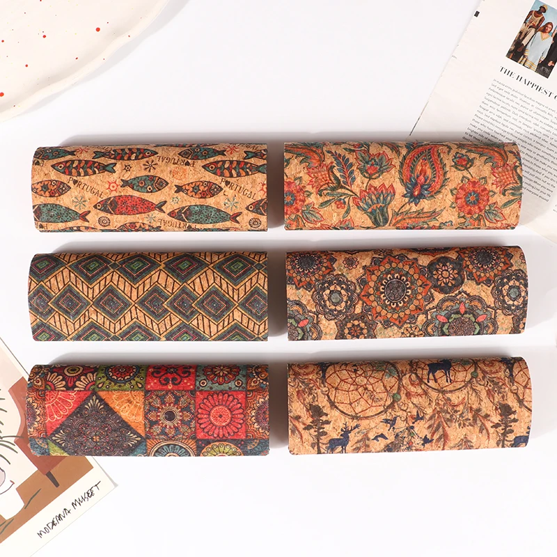 Caja de gafas Retro con Mural de corcho antiguo, resistente a la presión, PU, portátil, magnético, almacenamiento para miopía, Unisex, 1 ud.
