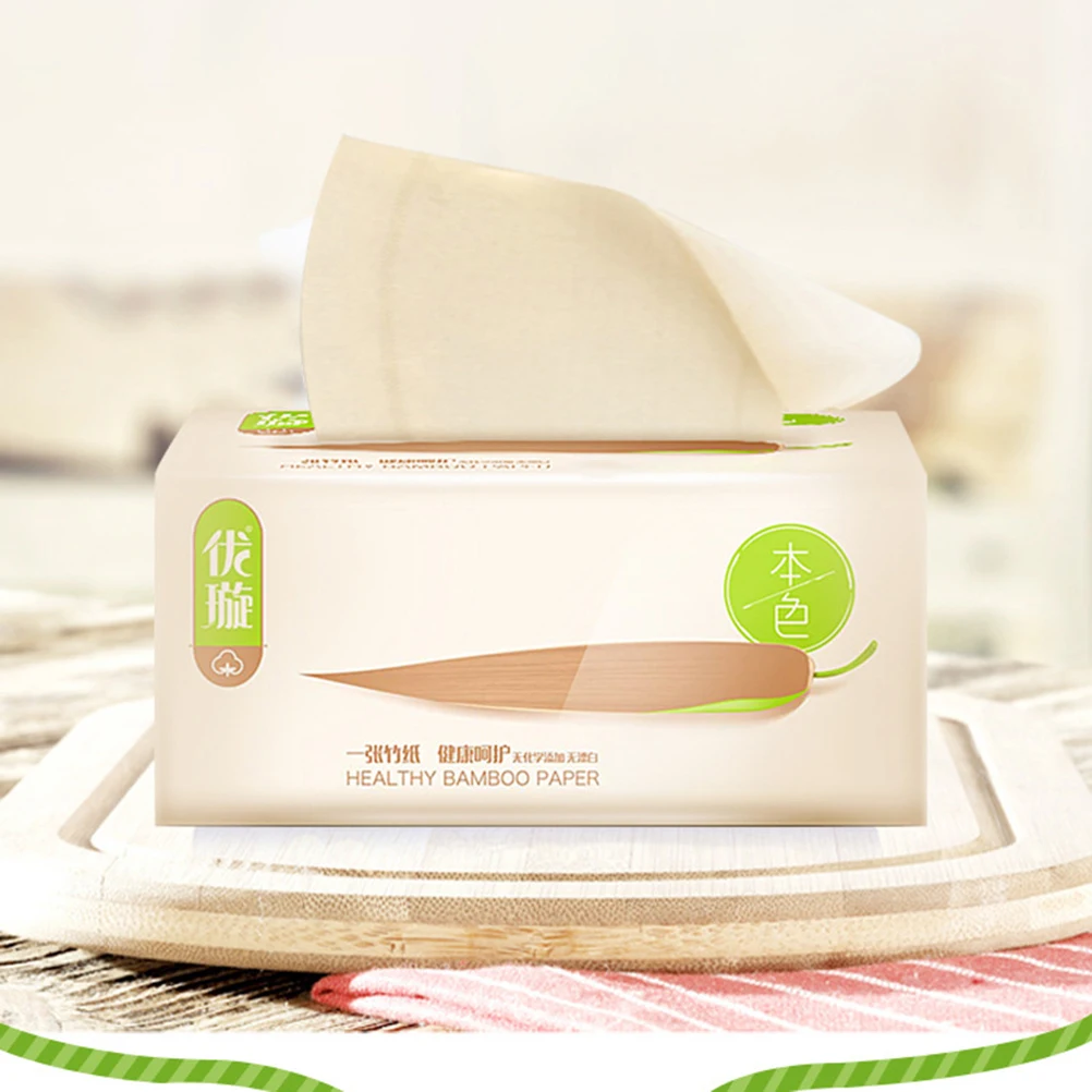 

6 Packs Bamboo Pulp Paper Household Towel Paper Napkin Extraction Type Papers For Home Restaurant Hotel