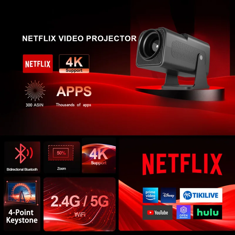 Lenovo Y320MINI Android 12 Doppio Proiettore WIFI Per La Casa Soggiorno Proiezione Da Parete Portatile 4K Ultra HD Home Cinema Proiezione