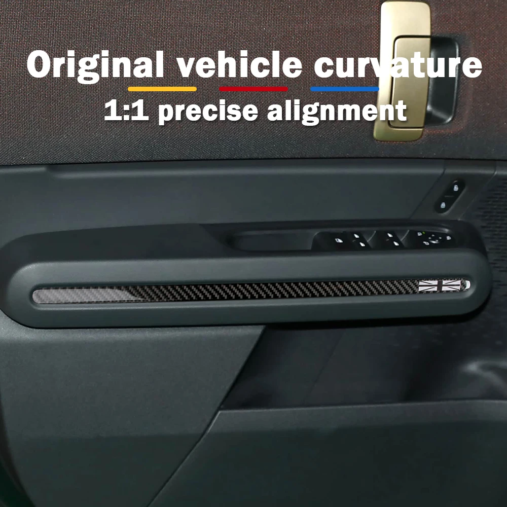 

4pcs Carbon Fiber Interior Door Handle Panel Cover Trim Decal Stickers Compatible with MINI Countryman U25 2024-Present