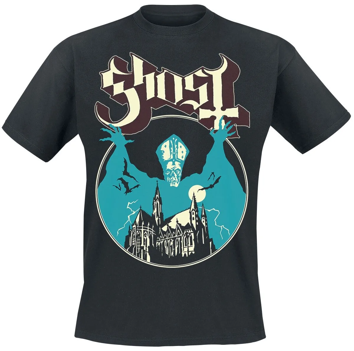 Ghost Papa Emeritus Church Print T-Shirt, 100 % Baumwolle, lässiges, neutrales T-Shirt, Heavy Metal Streetwear