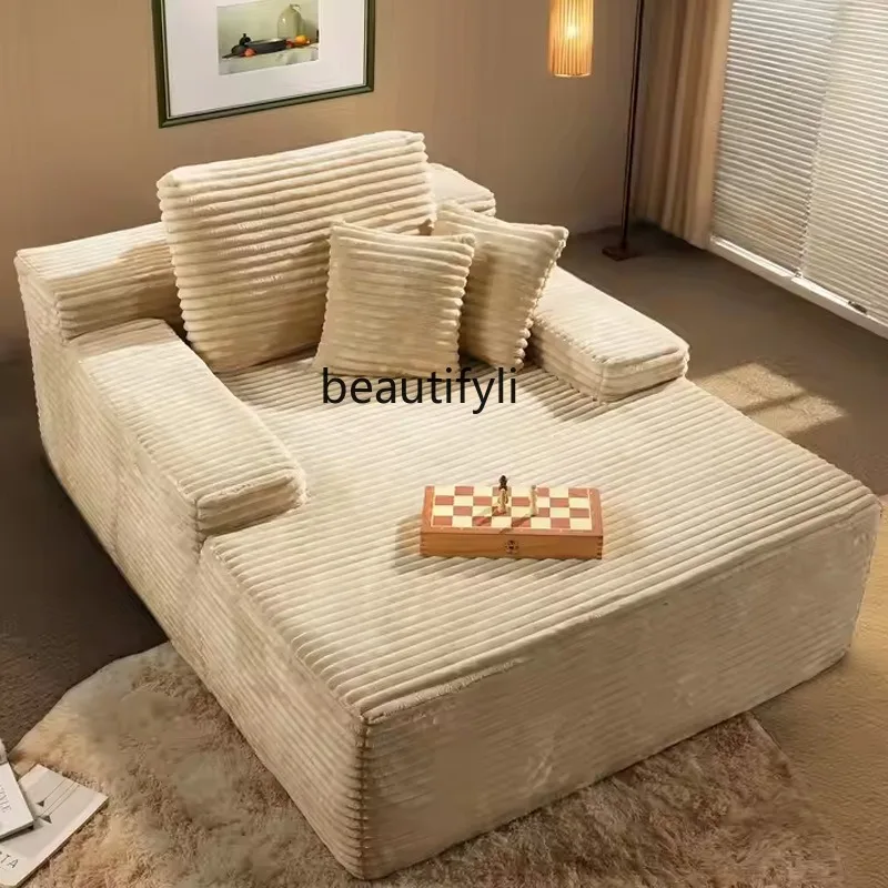 

Roll Bag Vacuum Compression Cinema Sofa Large Striped Fabric Living Room Villa Bedroom Soft Sofa Recliner
