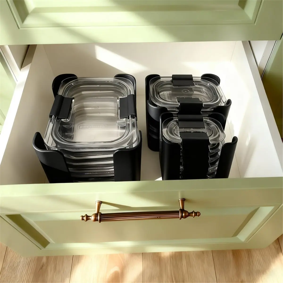 Organisateur de couvercles de contenants alimentaires pour économiser du temps, pour couvercles Brilliance Nap-on, organisateur de couvercles pour rangement dans les armoires de cuisine (3 pièces)