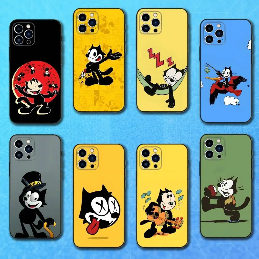 

Anime F-FelixS The C-Cat Phone Case For iPhone 17,16,15,14,13,12,11 Plus,Pro Max,XS,X,XR,SE,Mini,8,7,Soft Silicone Black Cover