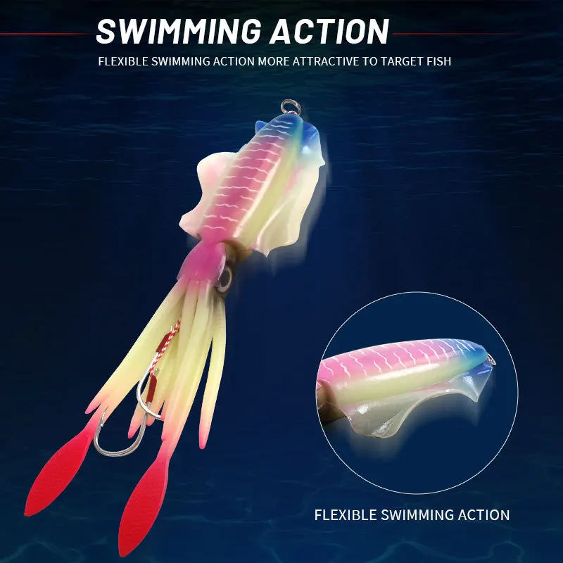 60 جرام - 150 جرام من خطاف الحبار المتوهج بالأشعة فوق البنفسجية في الظلام، طعم ناعم، طعم الحبار الأخطبوطي، الطعم الاصطناعي، طعم الحبار #2