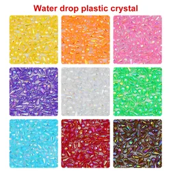 100pcs 8x12mm Water Drop Shape Plastic Crystal Spacer Loose Beads For Jewelry Making DIY Bracelet Necklaces Accessories Supplies