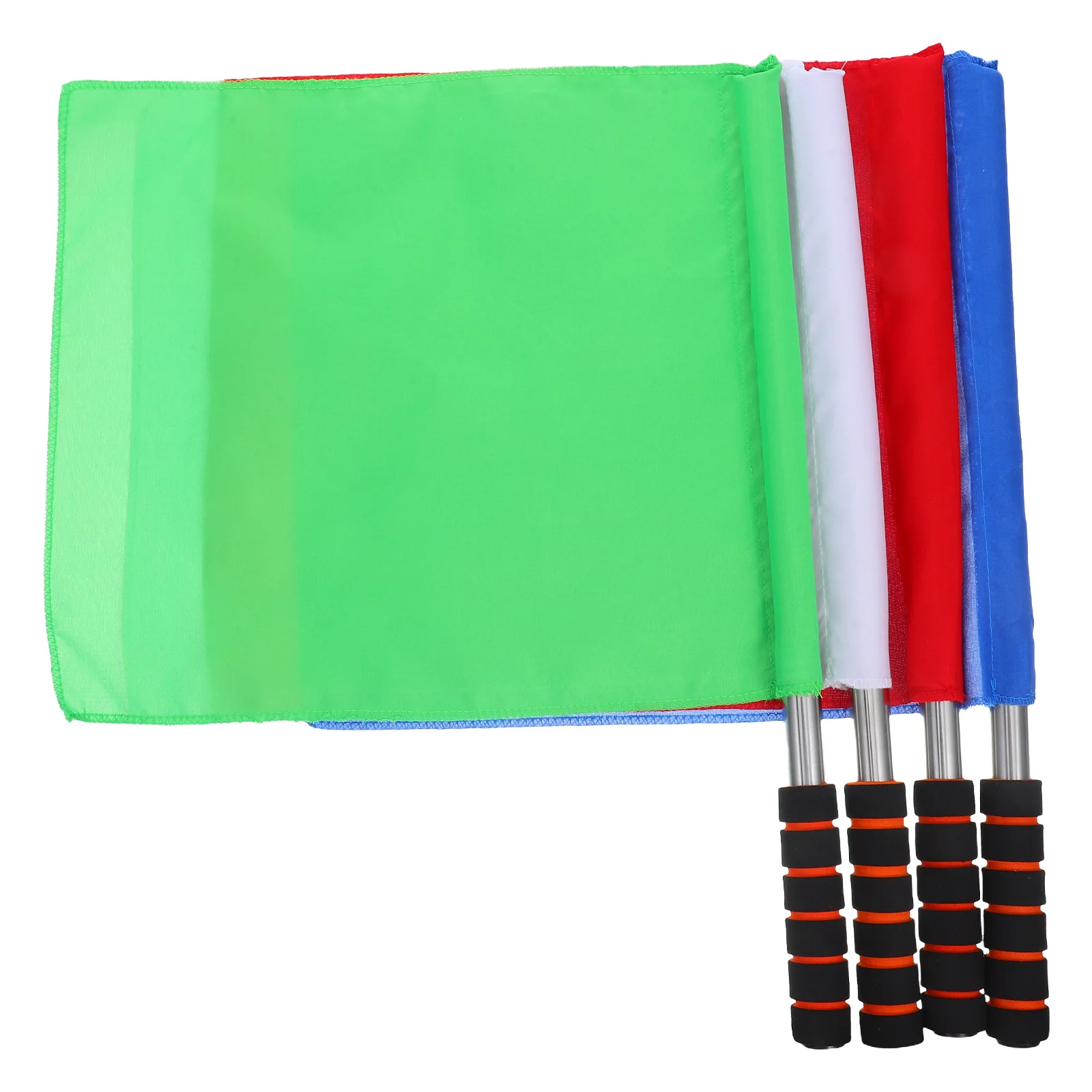 

4Pcs Sports Referee Flags Sponge Handle Durable Signal Flag for Soccer Volleyball Track Event Equipment Signal Flag
