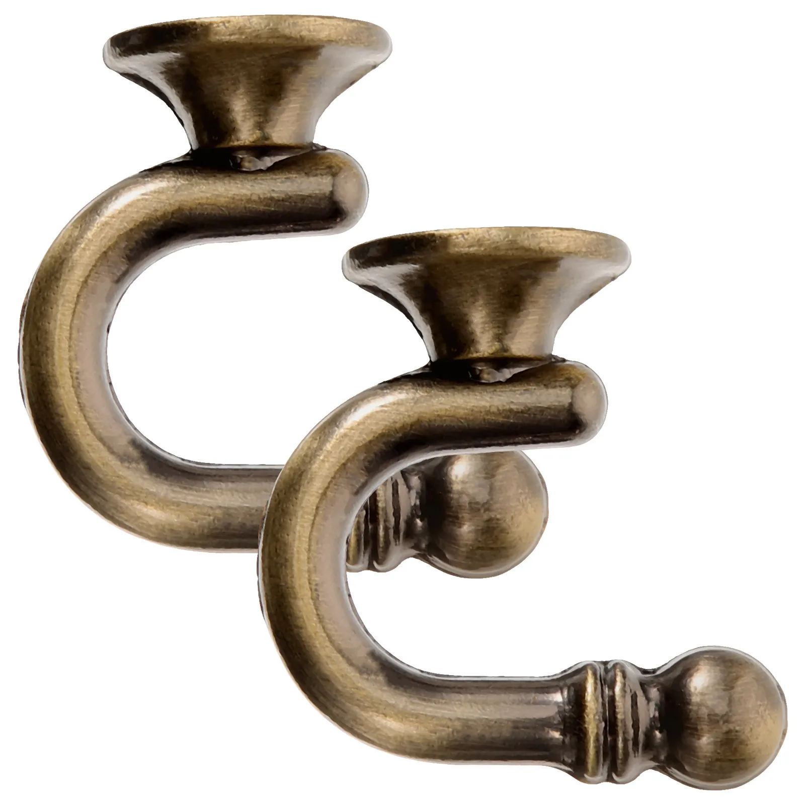 1 زوج الستار جدار هوك سبيكة مقاومة للصدأ مصقول سطح آمن رباط للستائر العائق لديكور المنزل خمر #4