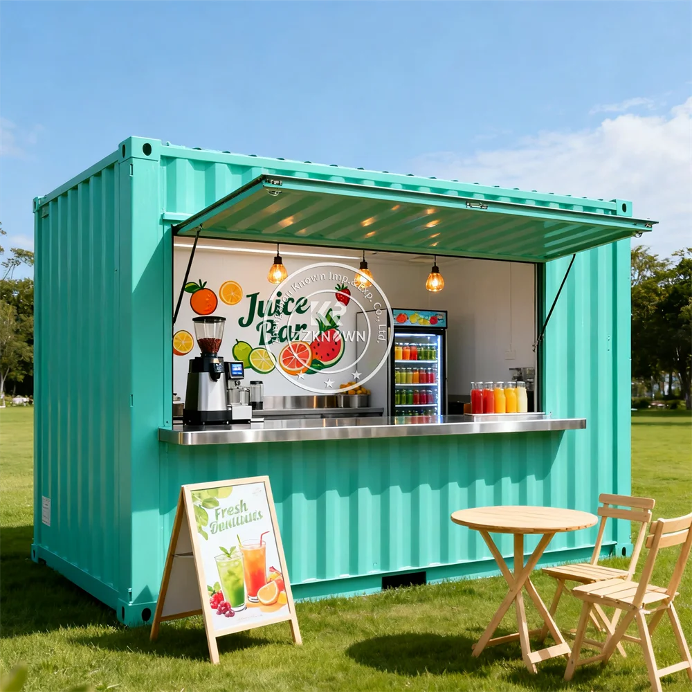 Prefabbricato Street Bubble Tea Ice Cream Shop Bar Contenitore Casa Fast Outdoor Food Kiosk Contenitore Ristorante Bar In Vendita-image
