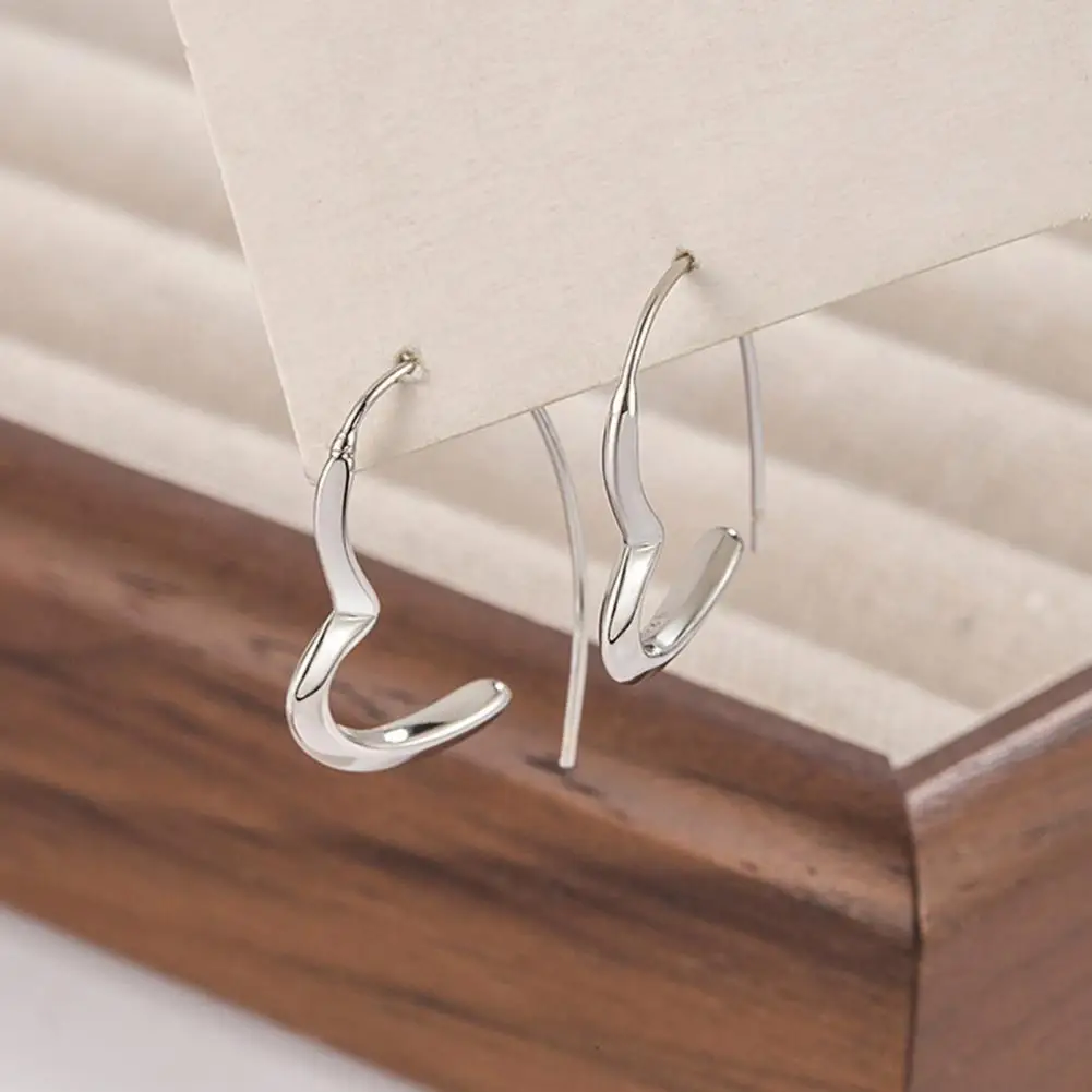 Ear Jewelry Women Huggie Earrings Set Irregular Heart Shape Alloy Jewelry Electroplated Solid Color Leverback Earrings for Party