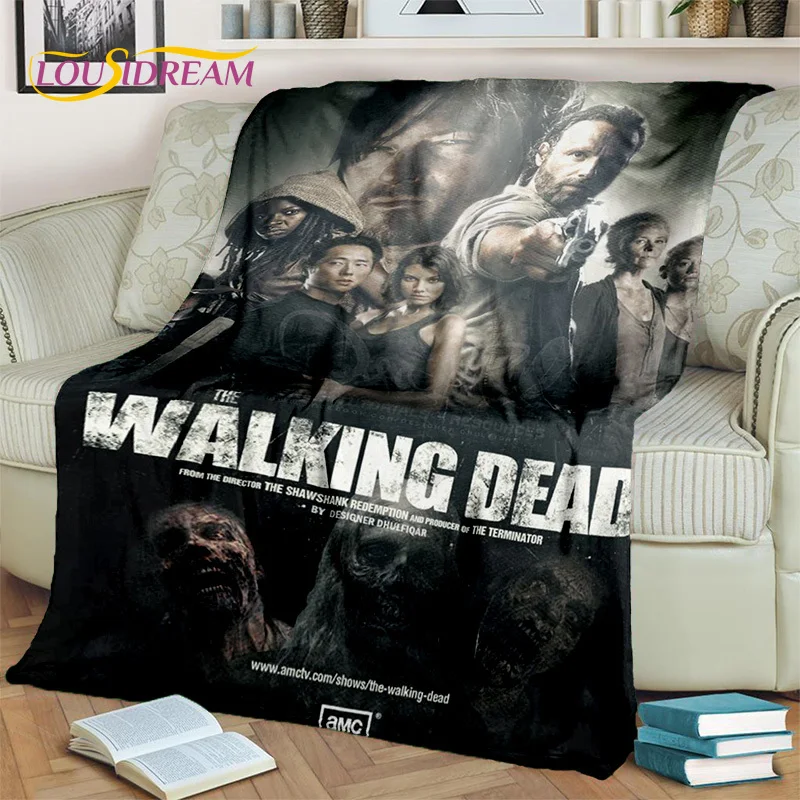 

TWD The Walking Dead Rick Horror TV Blanket,Soft Throw Blanket for Home Bedroom Bed Sofa Picnic Travel Office Cover Blanket Kids