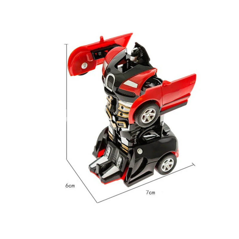 2 in 1 One-key Collision Deformation Car Toys Automatic Transformation Robot Plastic Vehicles Boys Toy Model Car Kids Baby Gift